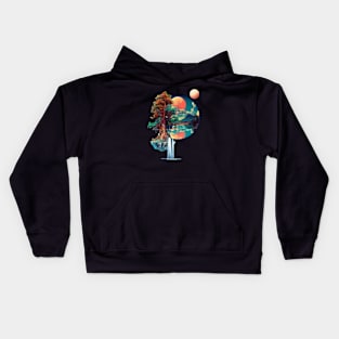 Redwood Tree by the Lake Kids Hoodie